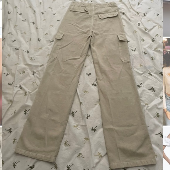 ZARA Straight Cargo Pants Beige US 0/ EU 32 - Picture 3 of 5